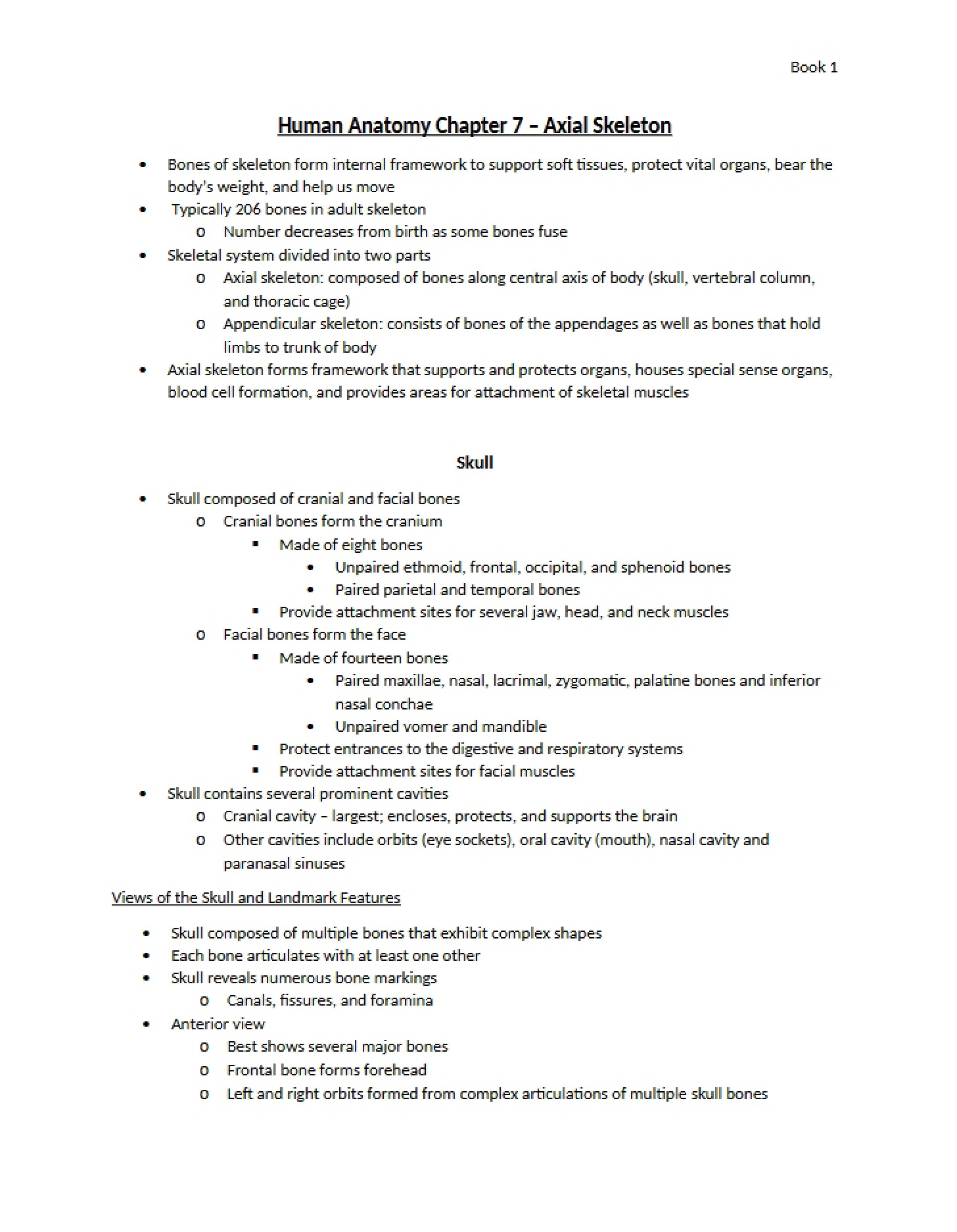 Chapter 7 Axial Skeleton (Human Anatomy)