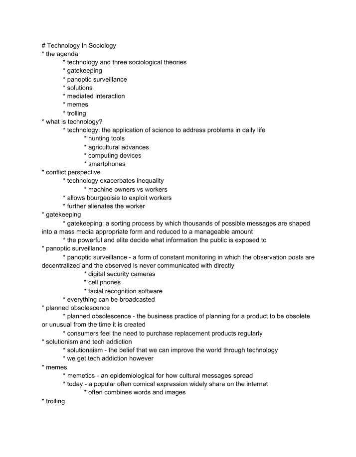 Sociology of Technology