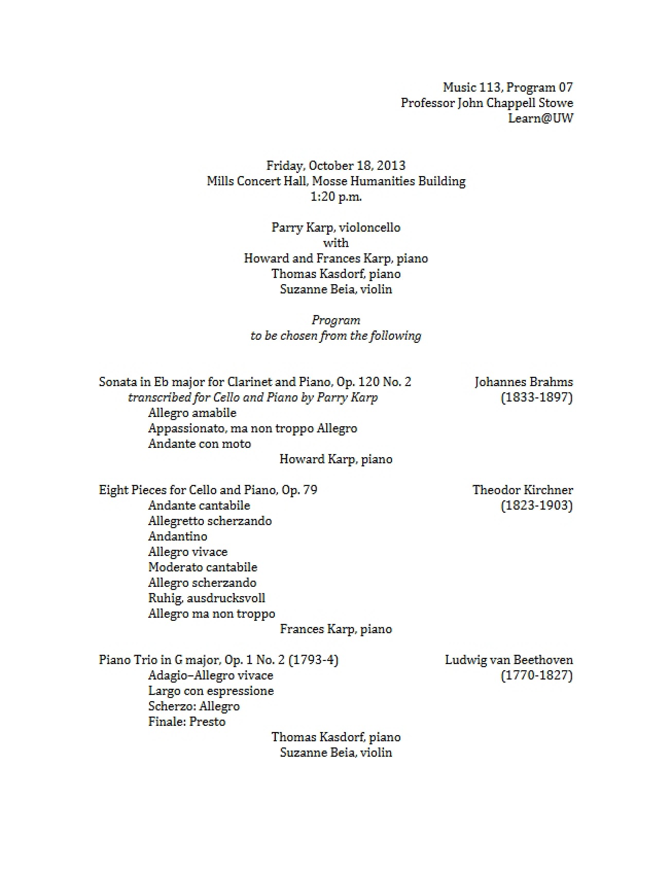 Program Number Eight