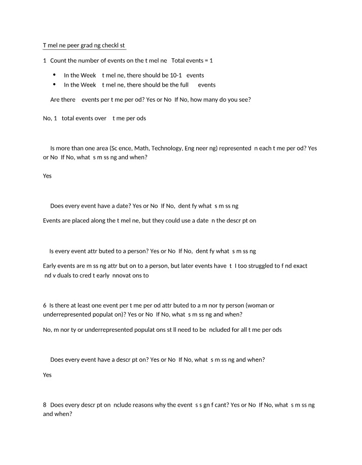 Week 4 Timeline Peer Grading Checklist - Neil