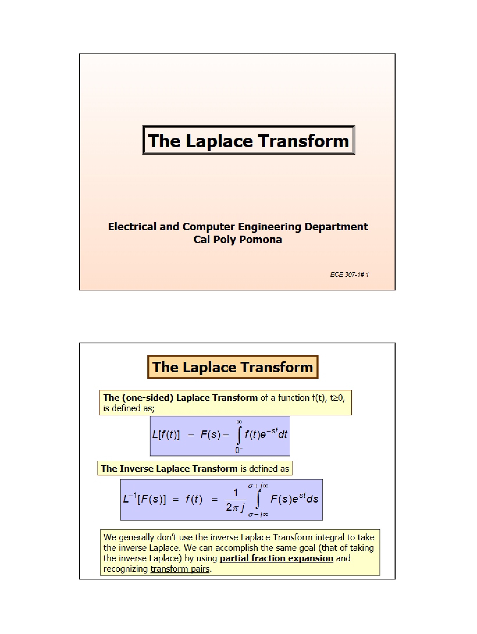 Transform Laplace