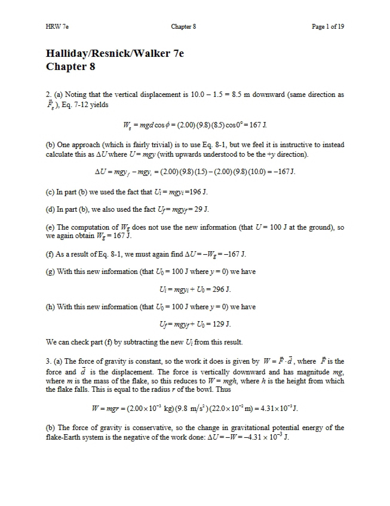 Homework Assignments for General Physics 1