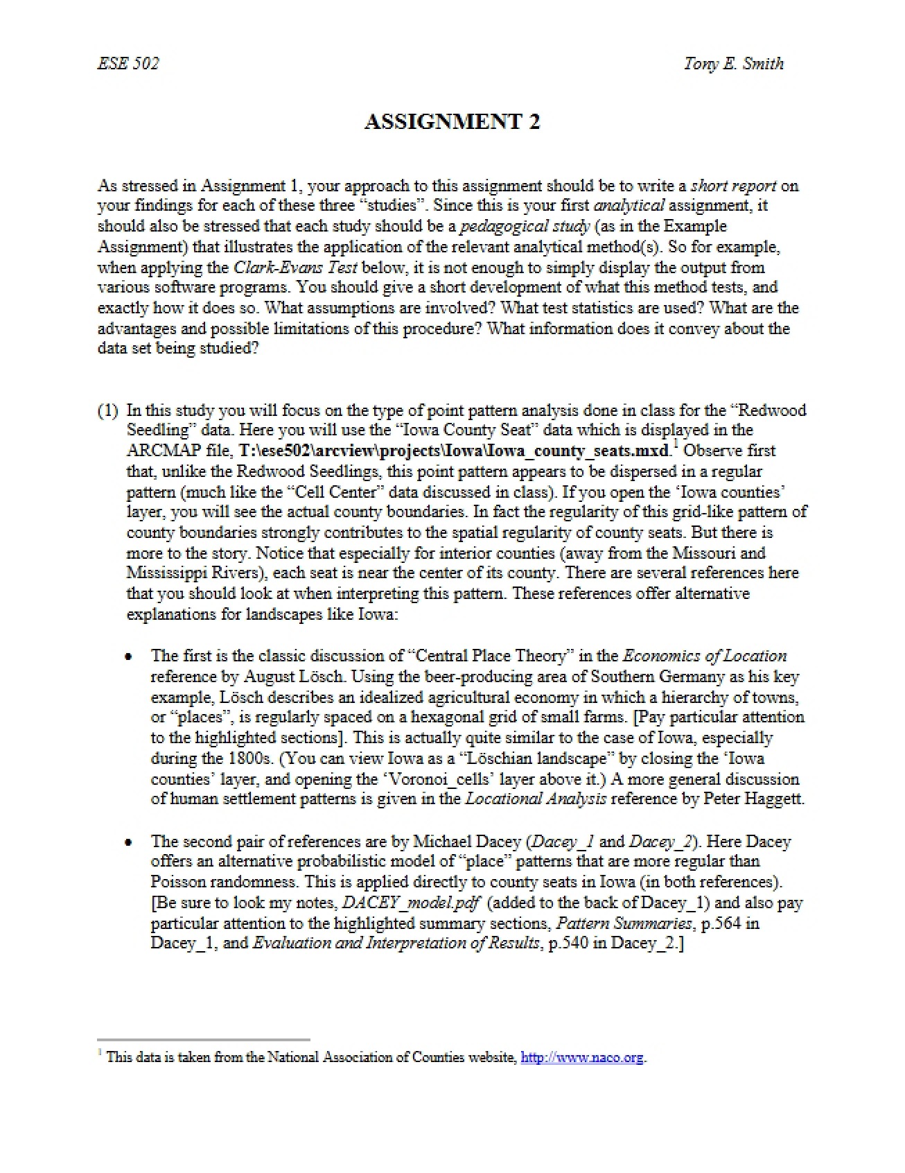ESE 502 Assignment Number Two
