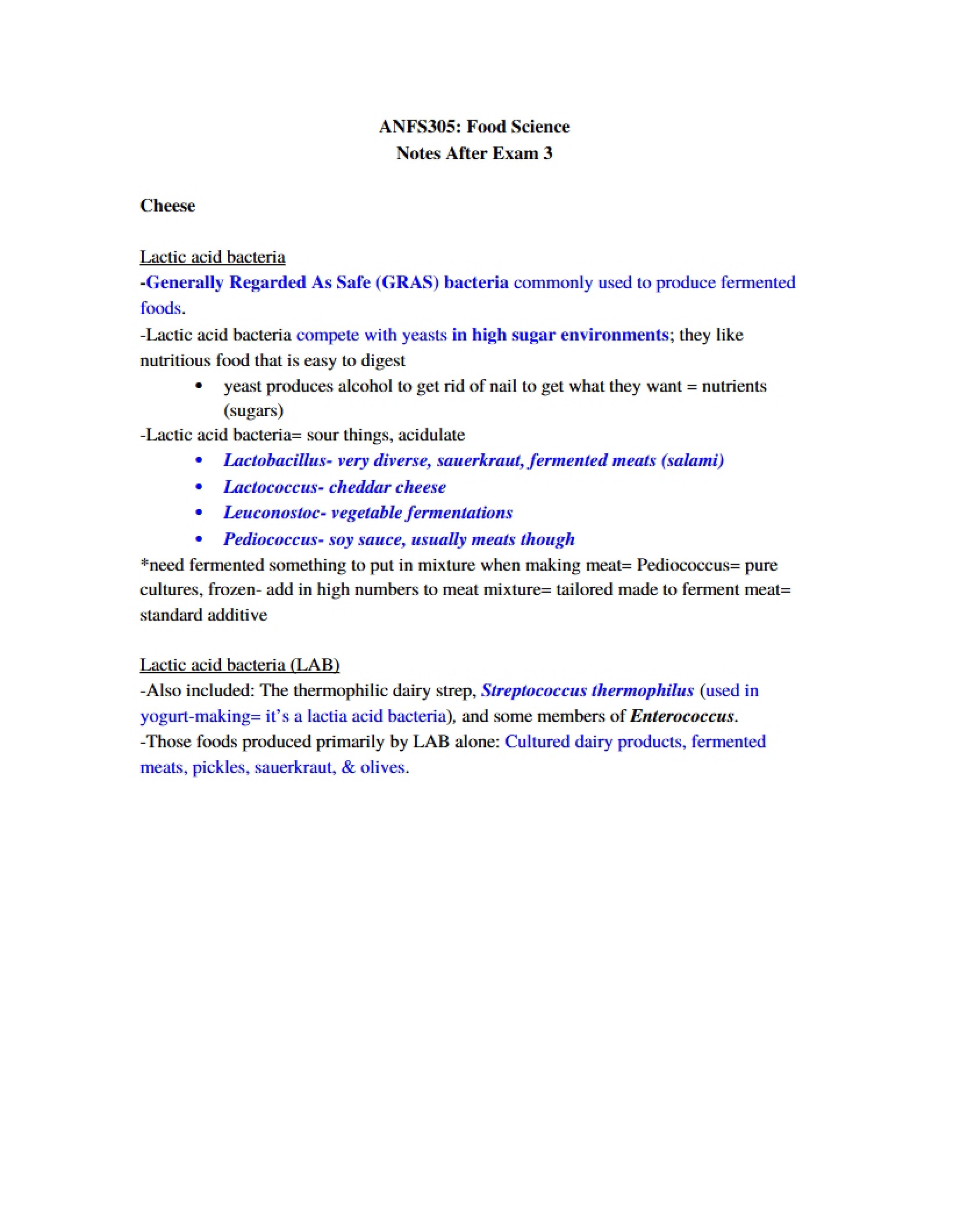 Bacterial Lactic Acid Fermentation