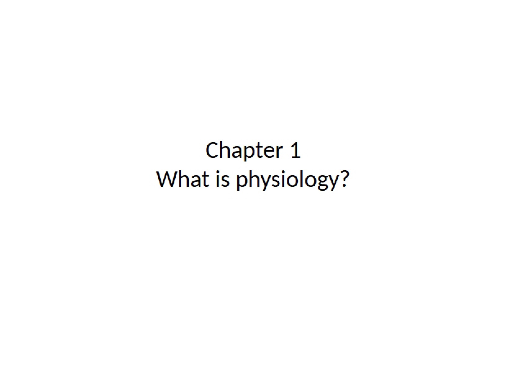 Physiology Defined