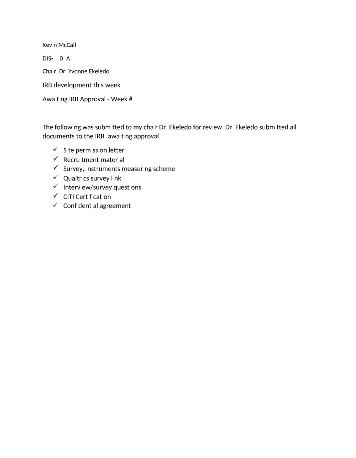 Site Permission - IRB Development Awaiting Approval