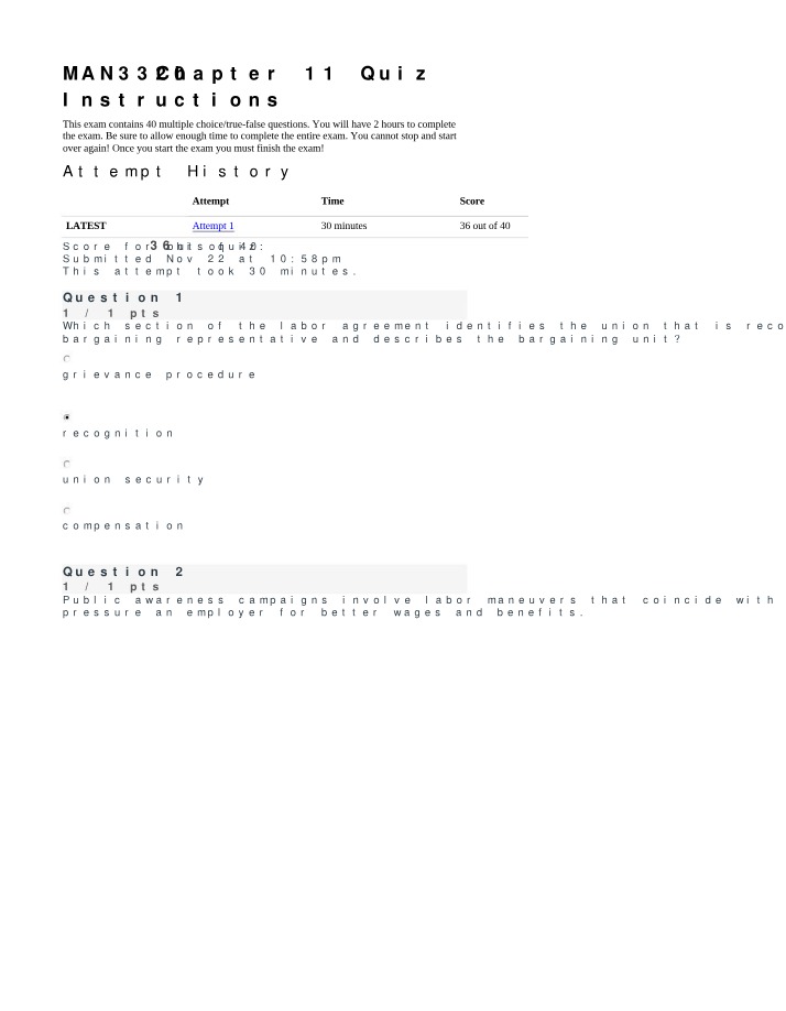 MAN 33 Quiz - Chapter 11