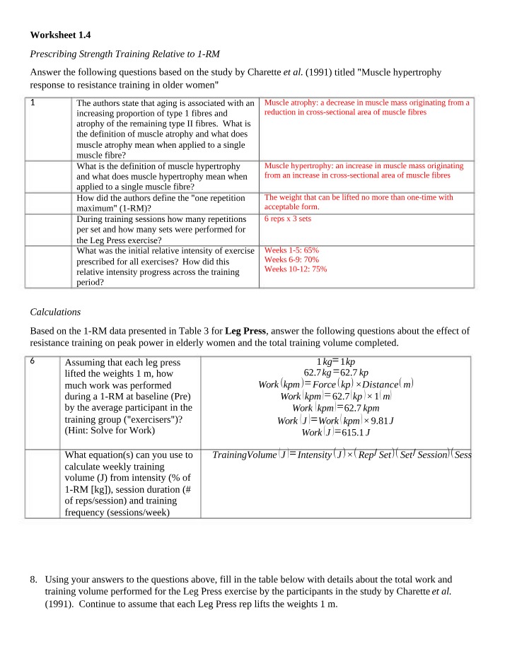Muscle Atrophy and Hypertrophy in Resistance Training