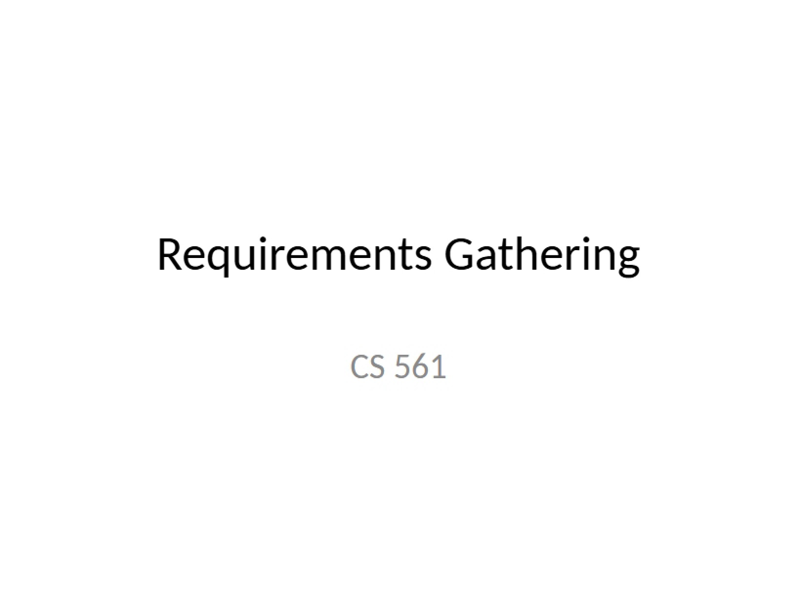 Gathering Requirements