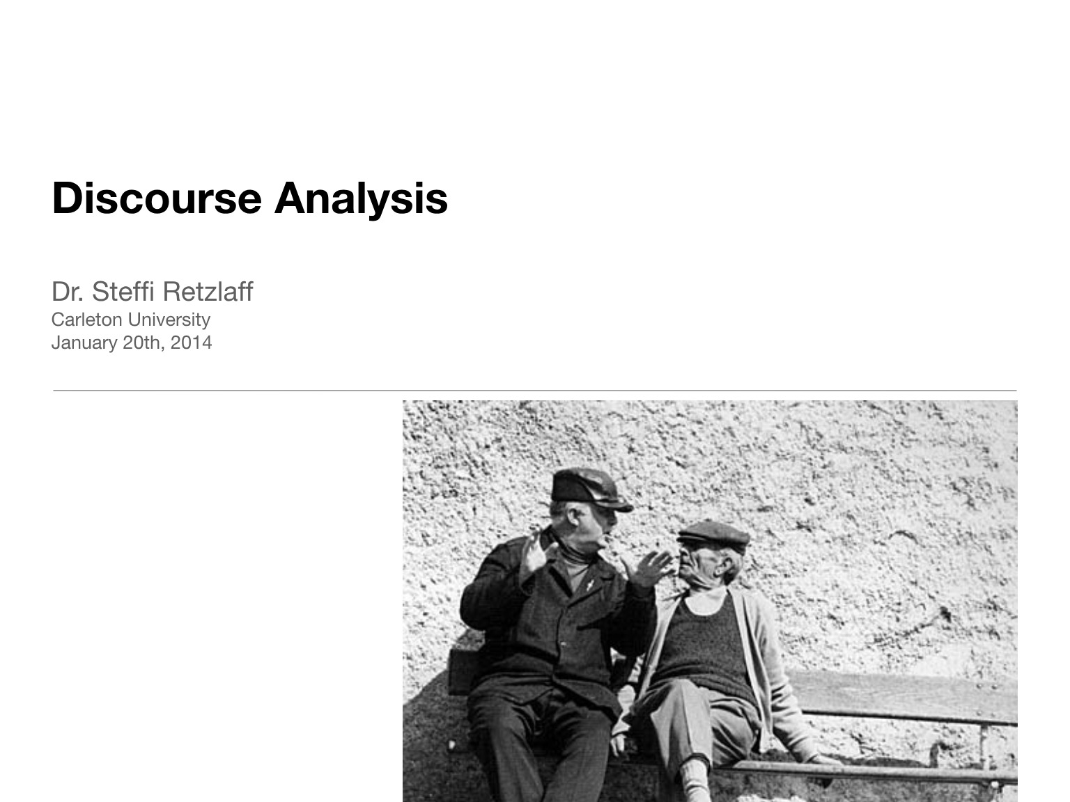 Lecture Notes on Discourse Analysis