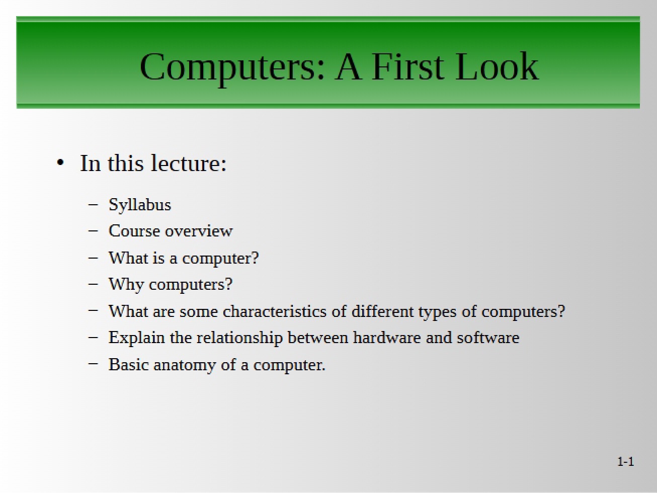 First Look at How Computers Work