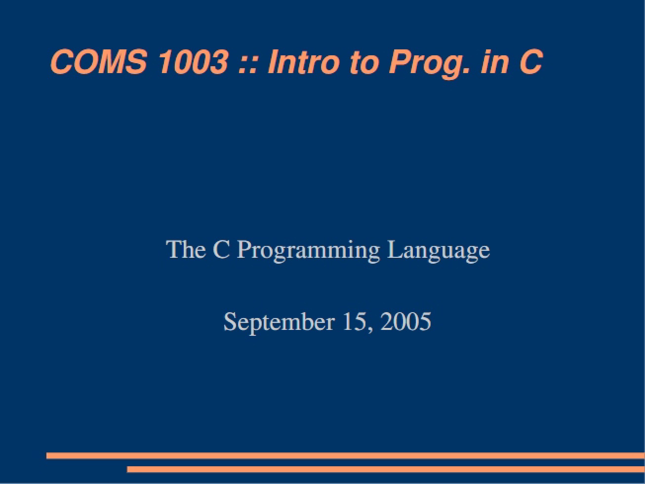 Programming Language C