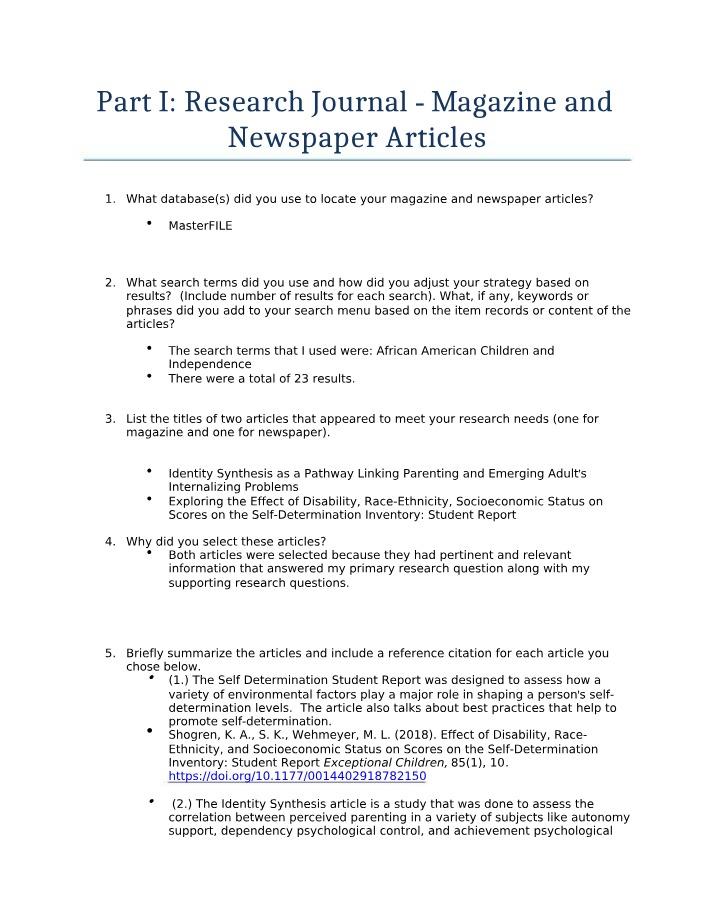 Magazine and Newspaper Articles on African Americans