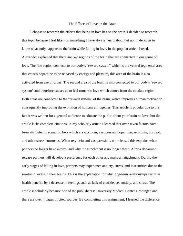 Effects of Love on the Brain