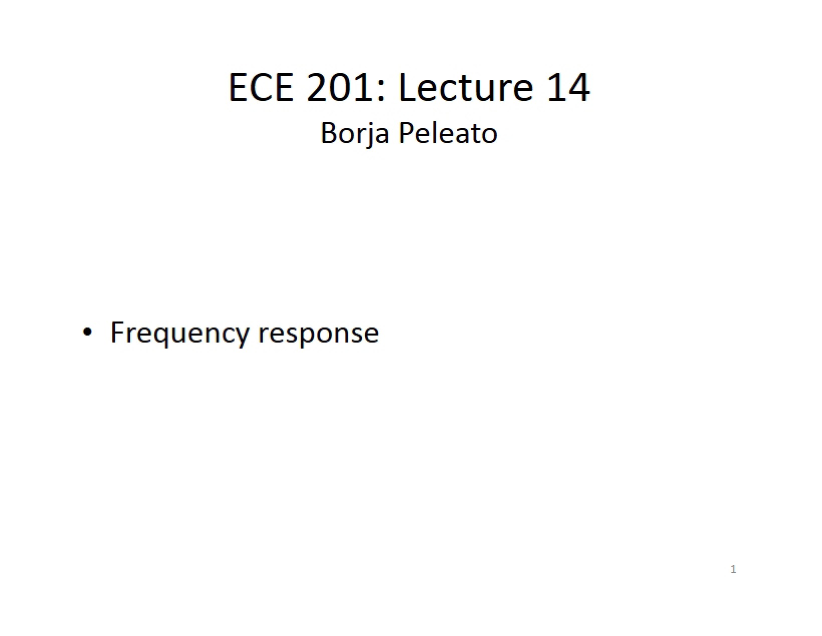 Frequency Response Part Two - Lecture Thirty-Three
