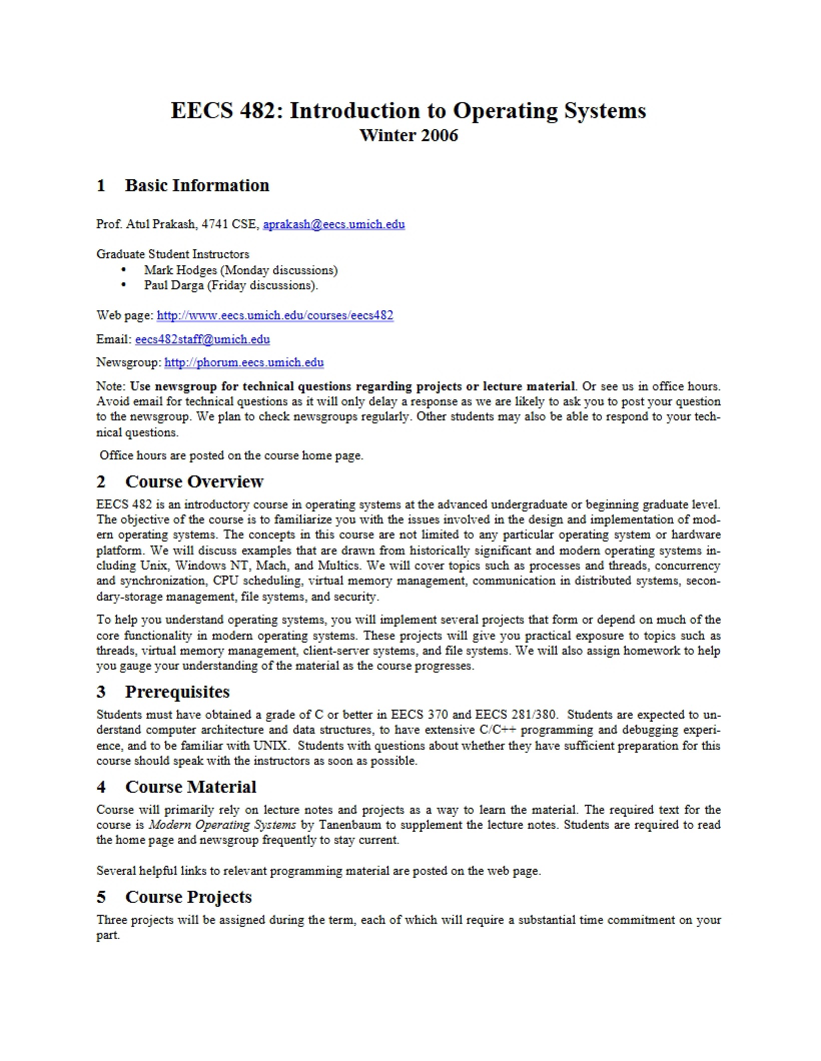 Operating Systems Introduction