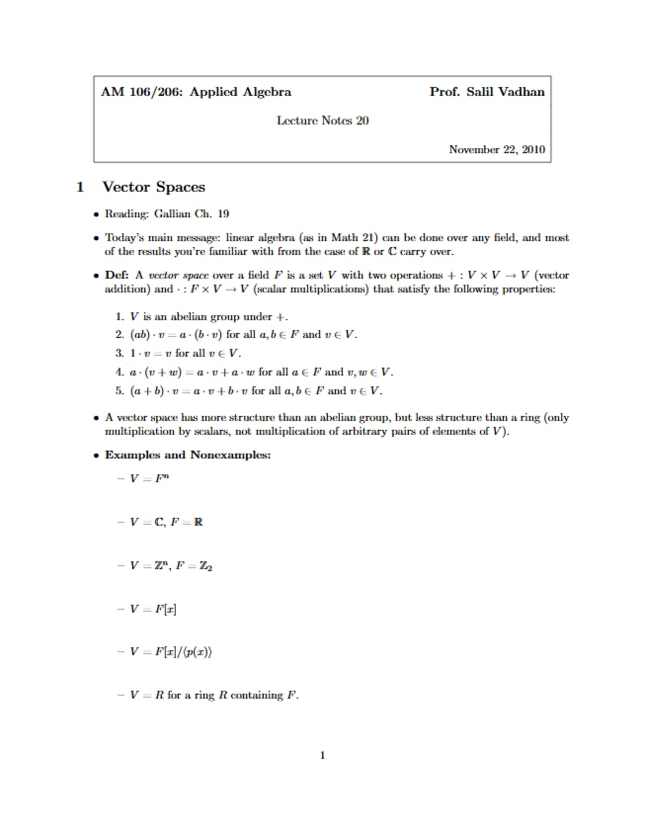 Introduction to Vector Spaces in Algebra