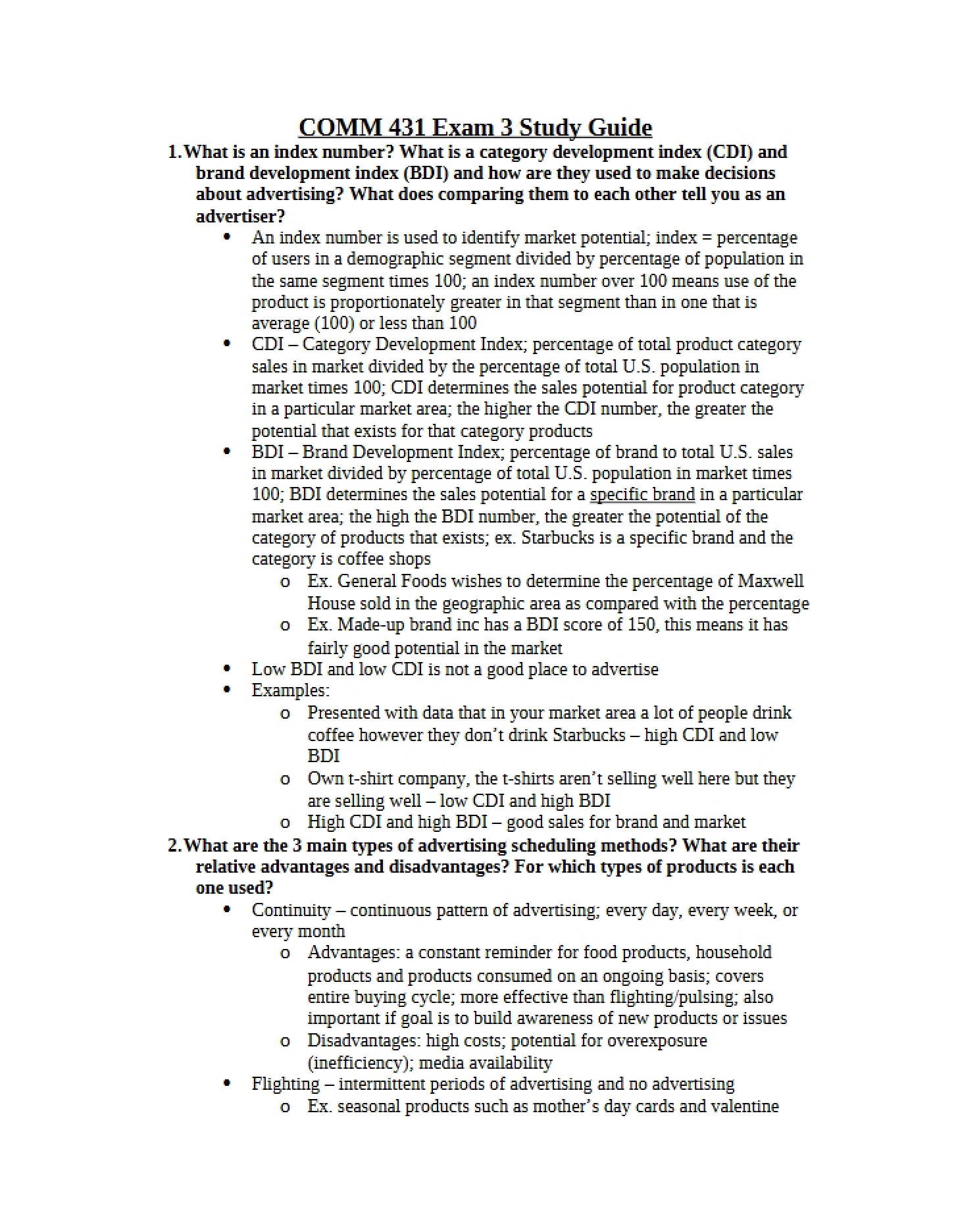 Guide for Third Exam