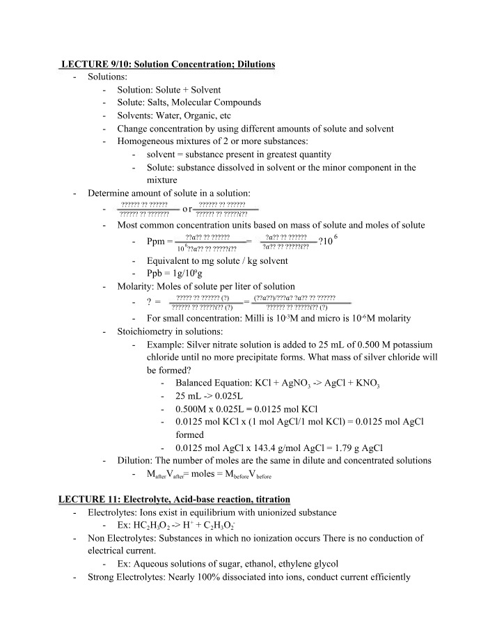 Solution Concentration and Dilutions - A Chemistry Guide