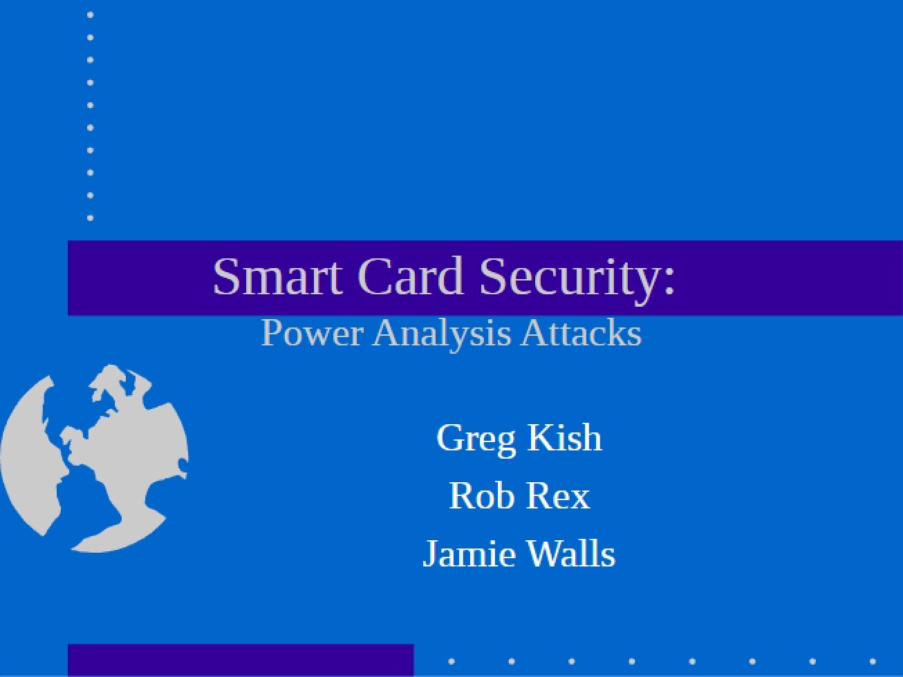 Security for Smart Cards