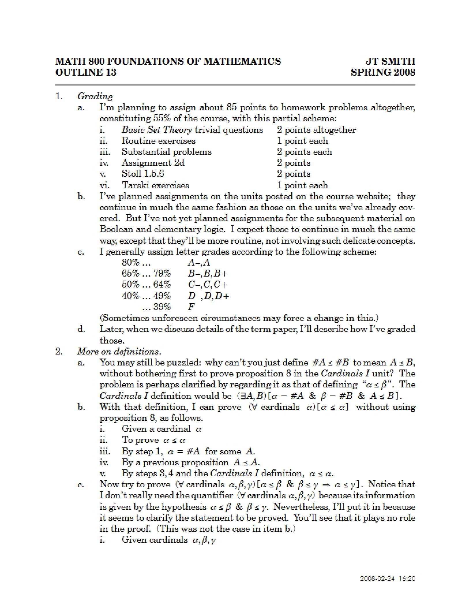 Foundations of Mathematics Overview