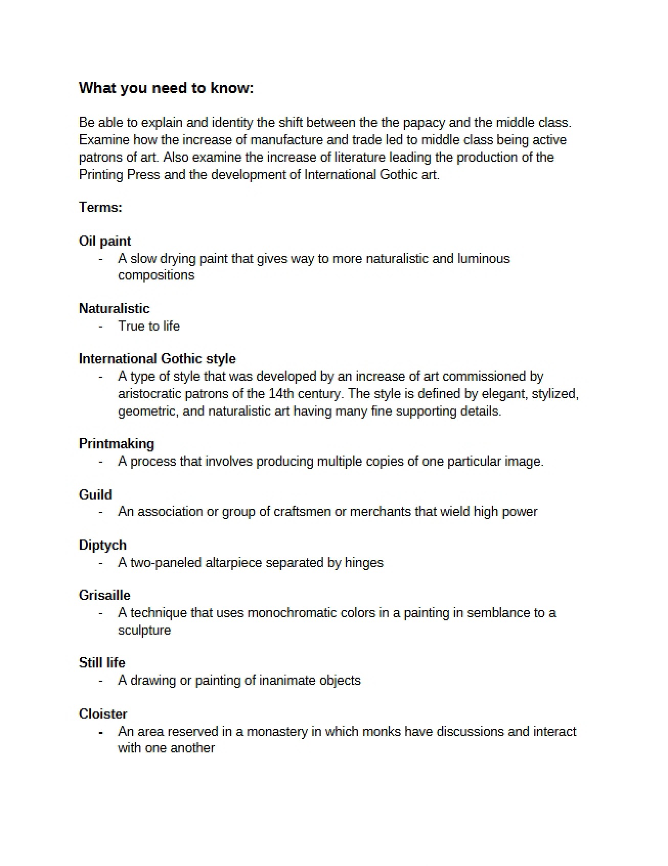 Course Terminology