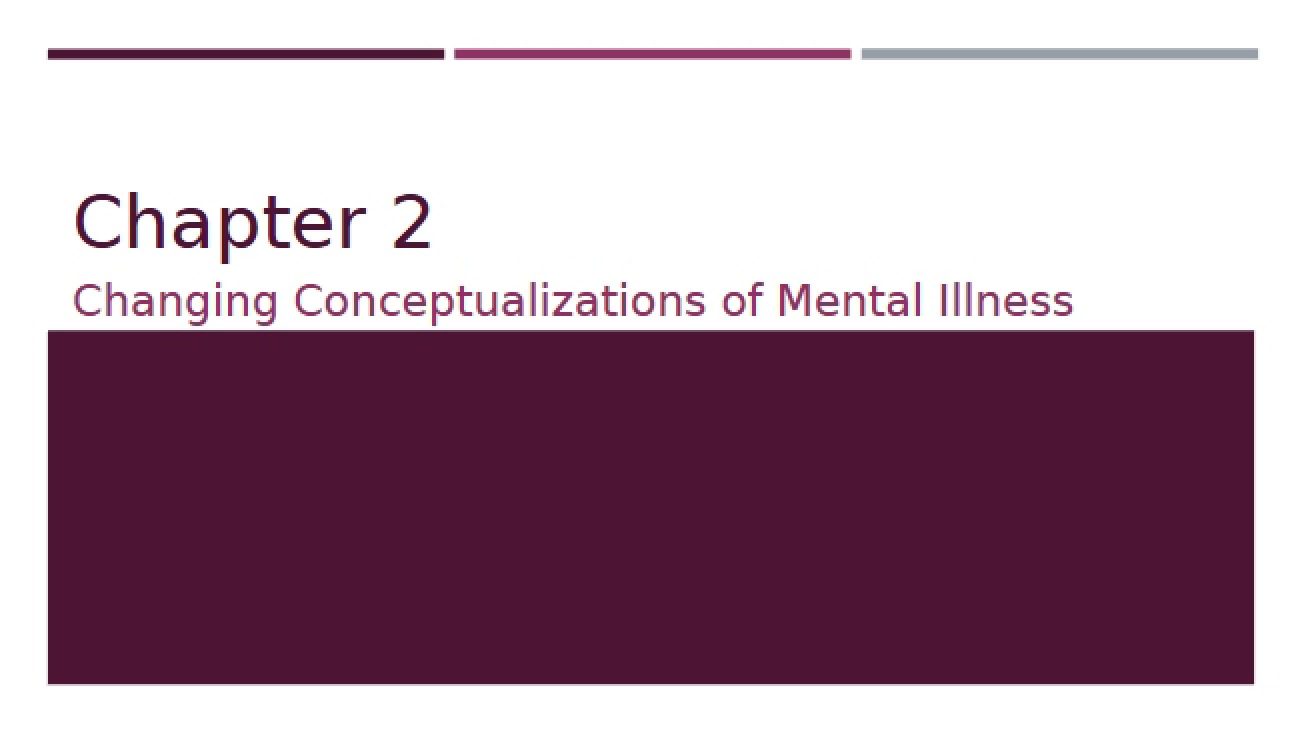 Mental Illness Changing Conceptualizations (Chapter 2)