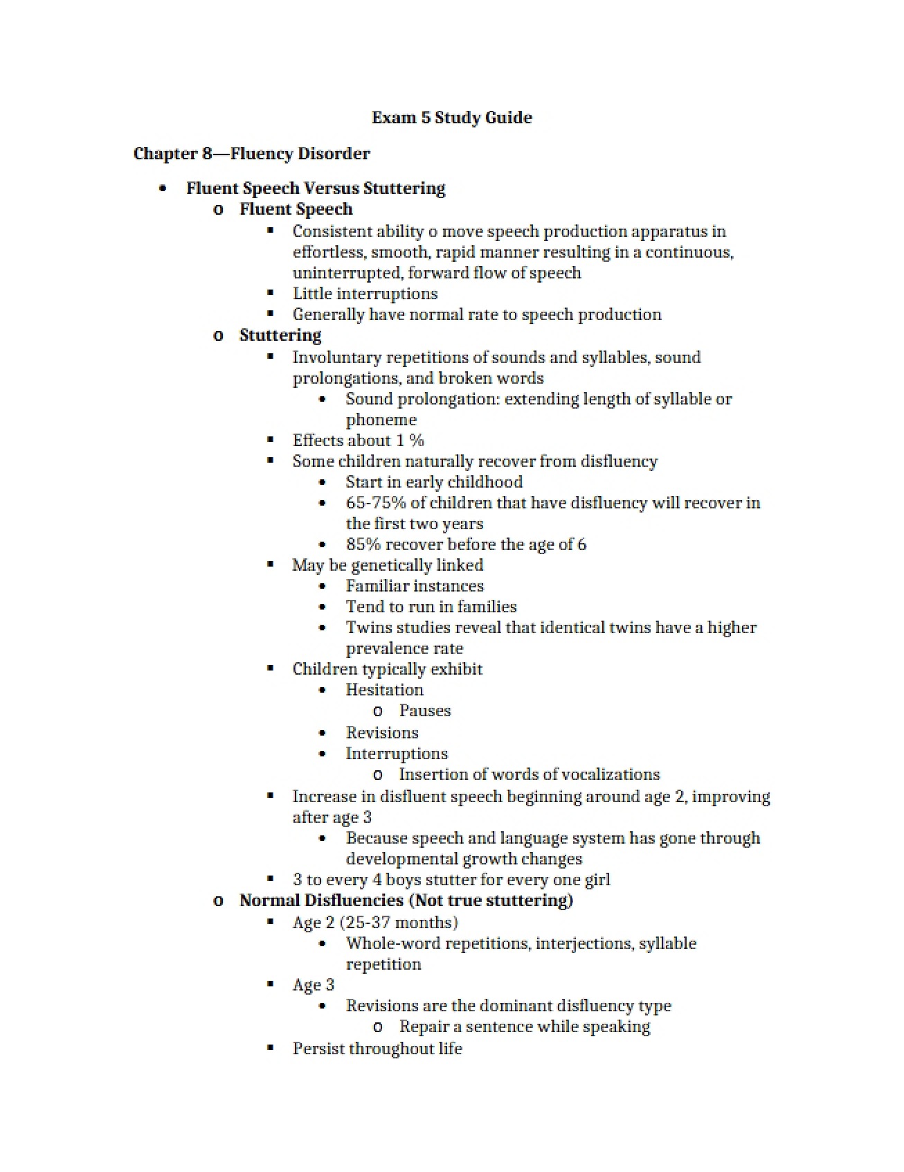 Fluency Disorders - Chapter Eight