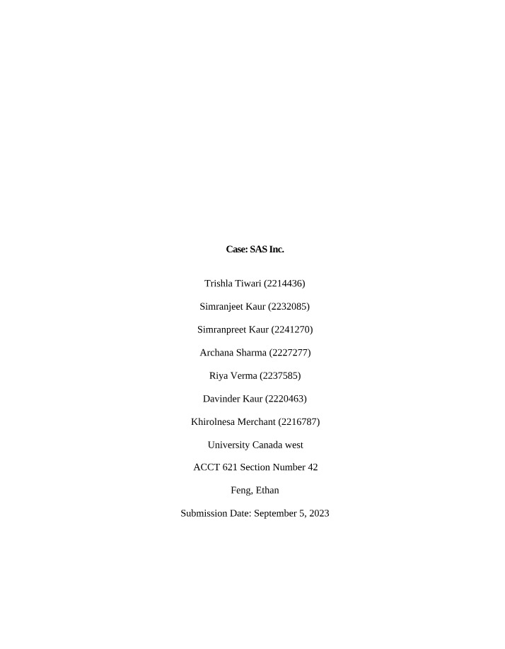 Group Project for ACCT 621