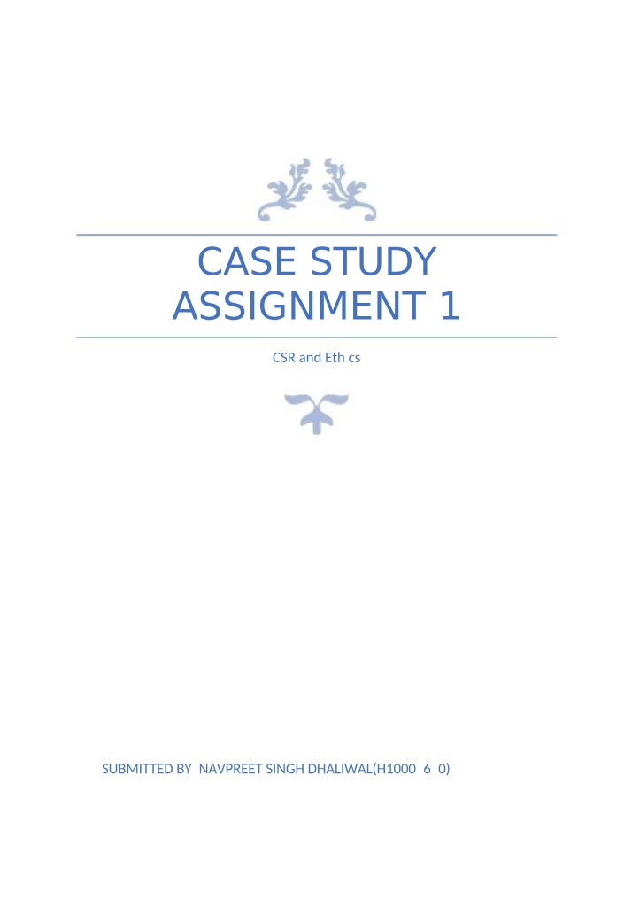 Assignment 1 - Case Study