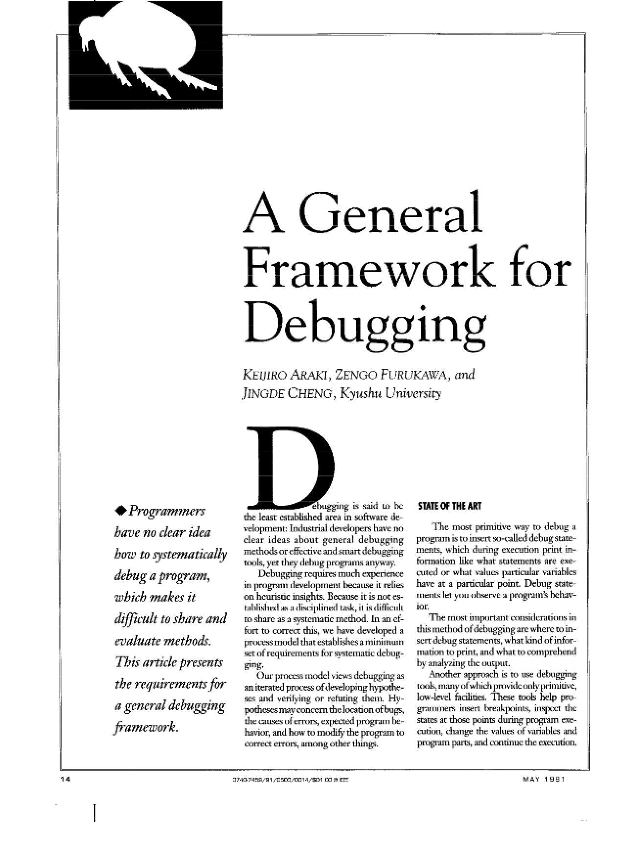 Debugging A General Framework