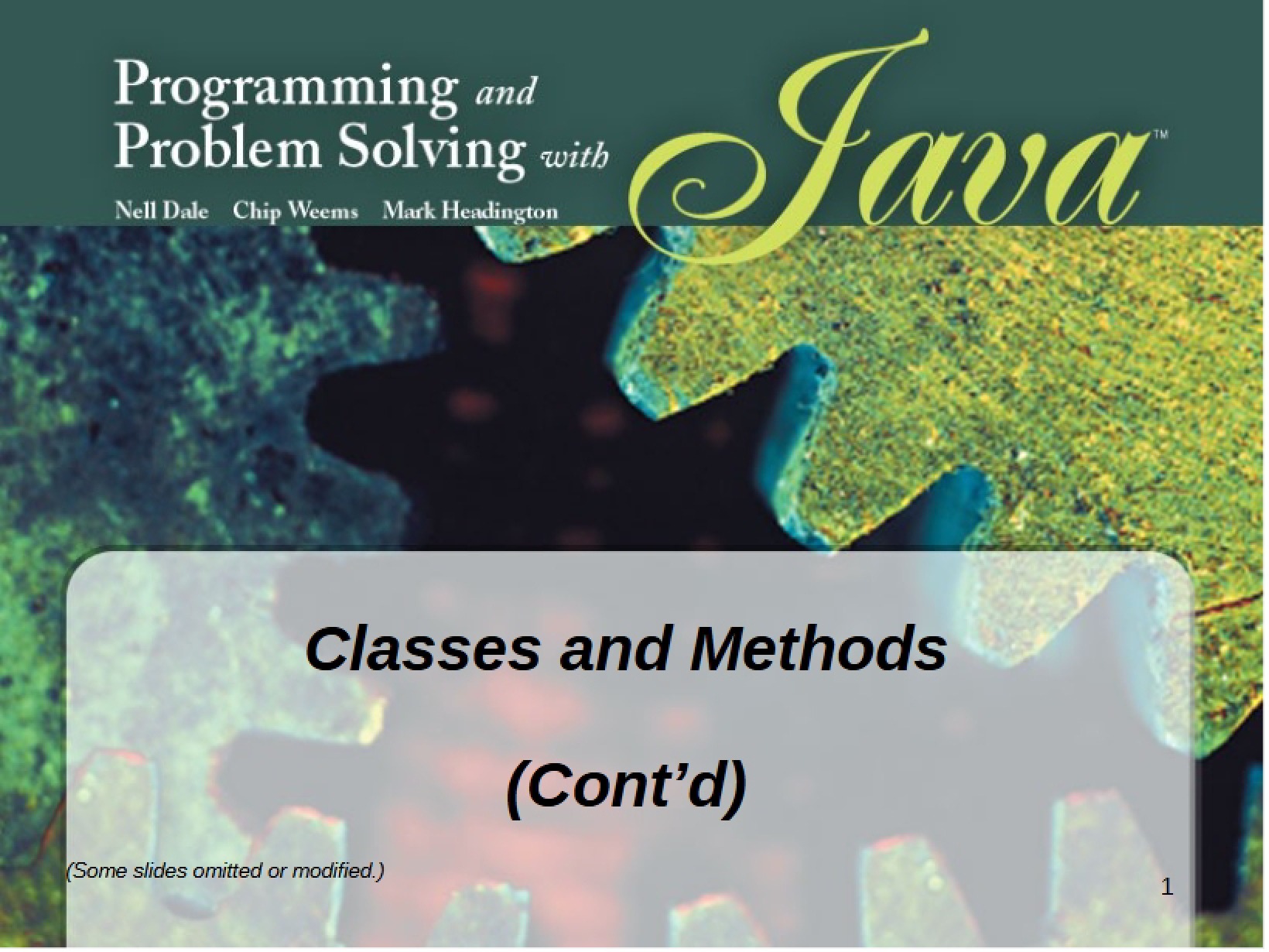Methods and Classes Overview
