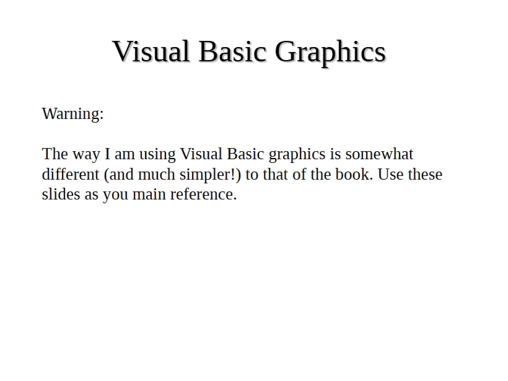 Graphics in Visual Basic