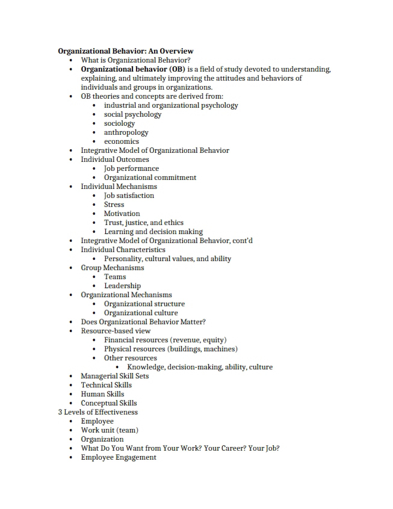 Introduction to the Field of Organizational Behavior
