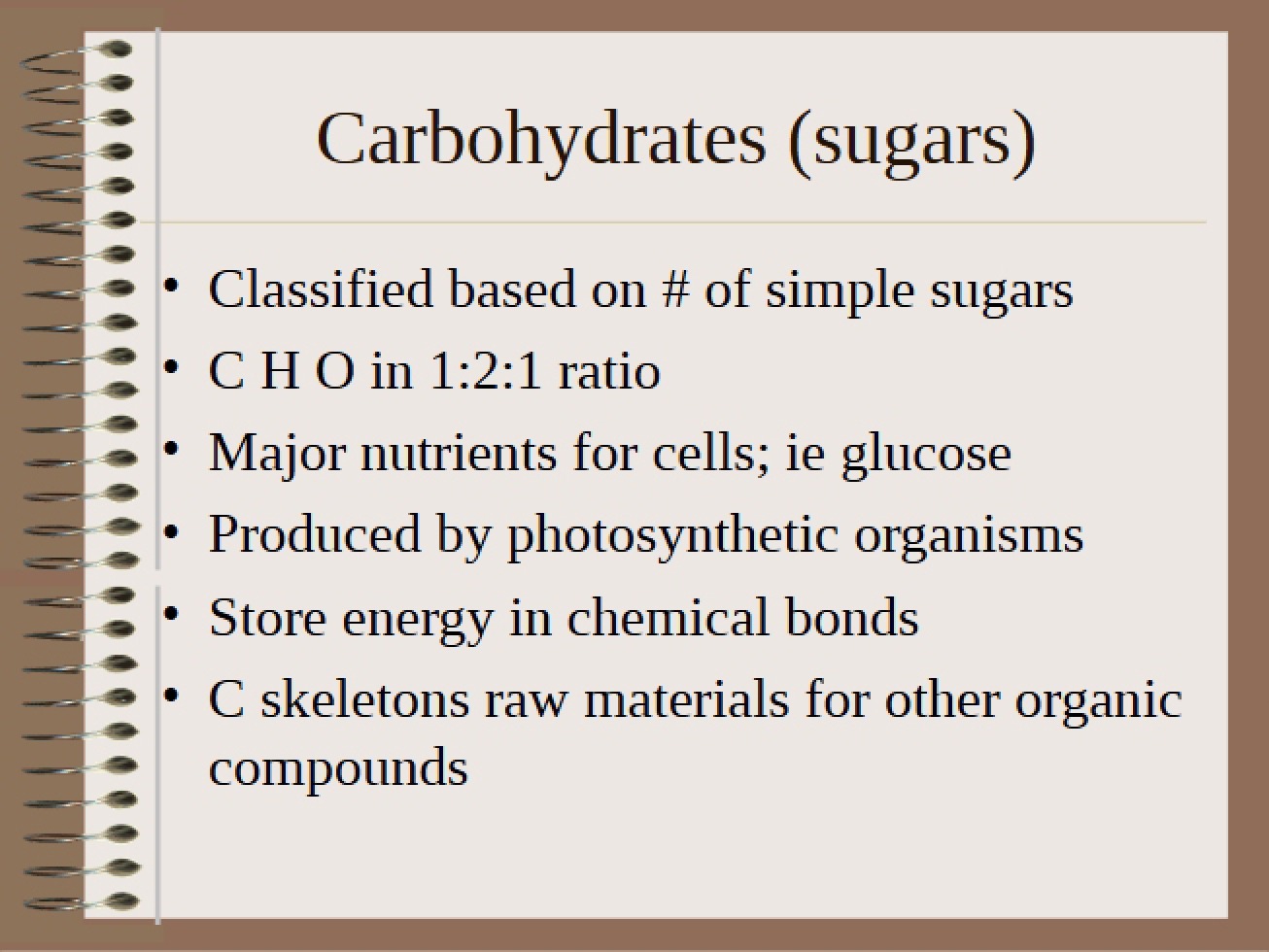 Carbohydrate Concepts
