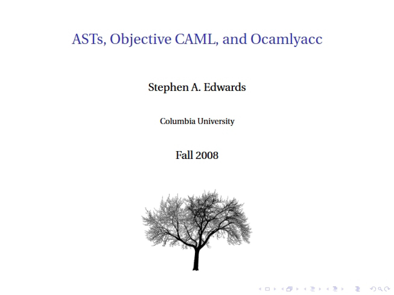 Ocamlyacc, Objective CAML, and ASTs