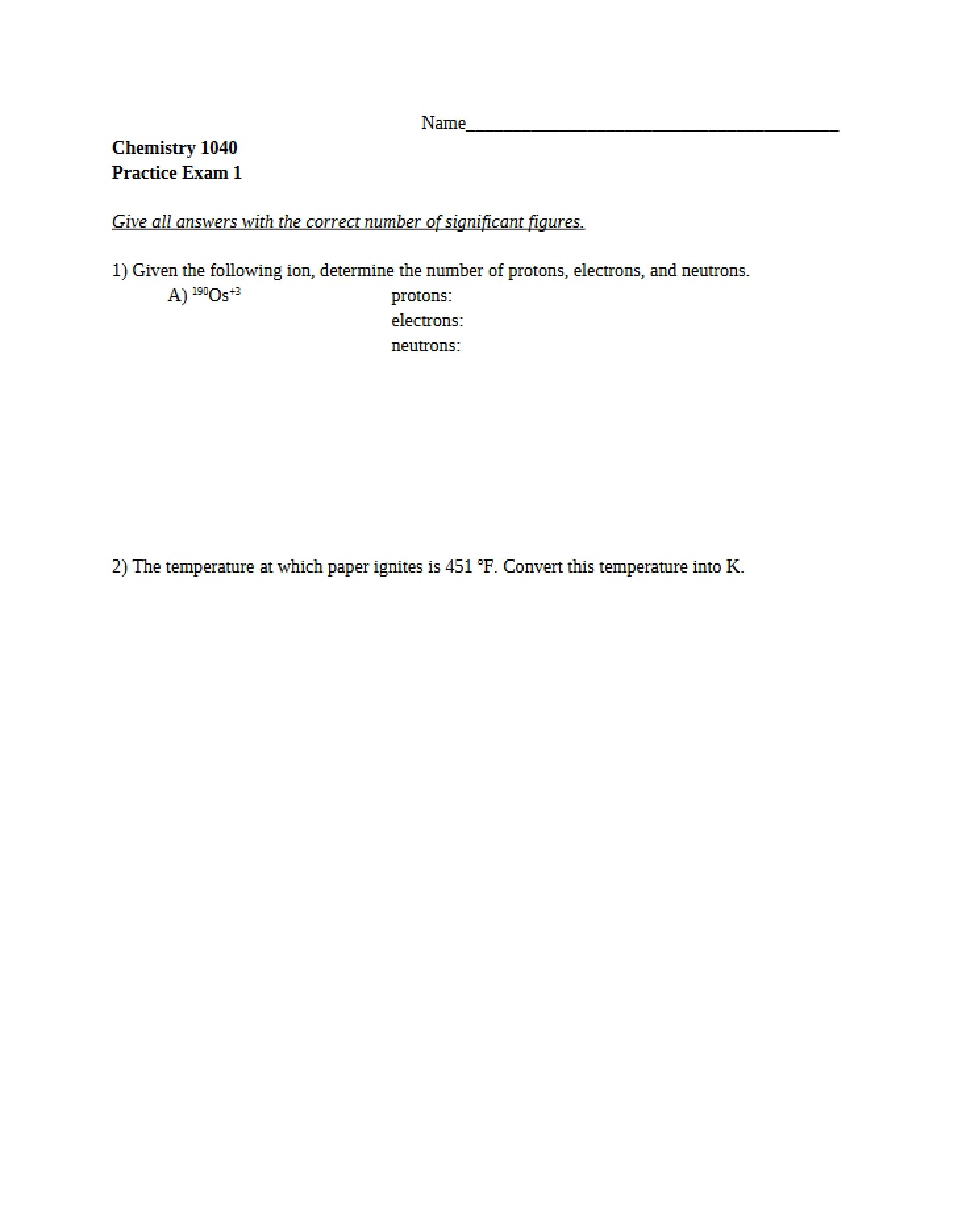 Exam 1 Practice