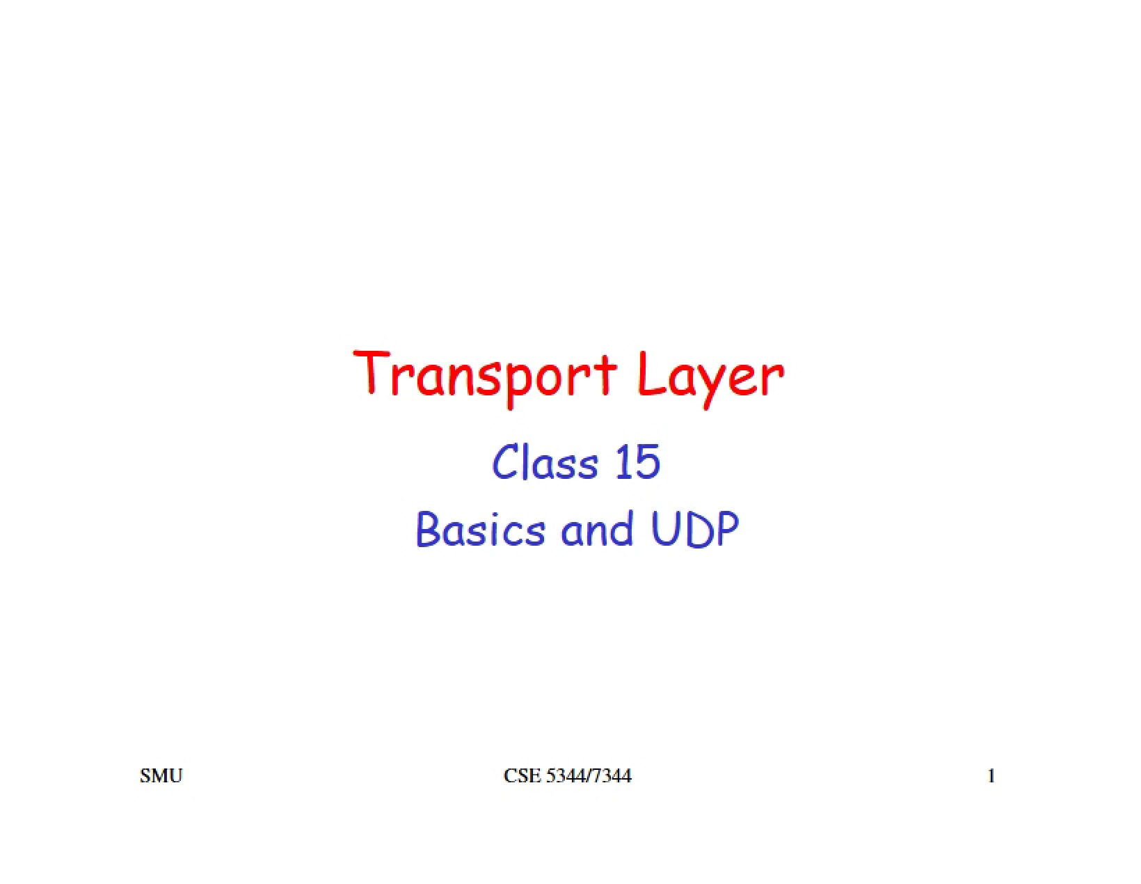 UDP and Network Basics