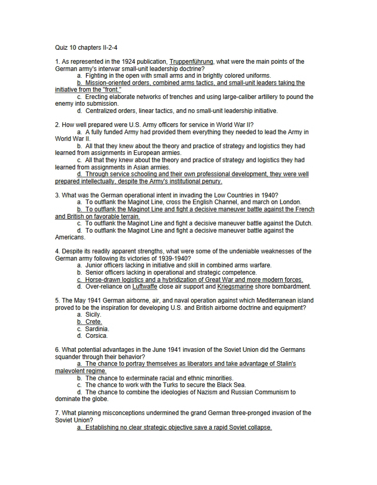 Chapters II-2-4 Quiz Ten