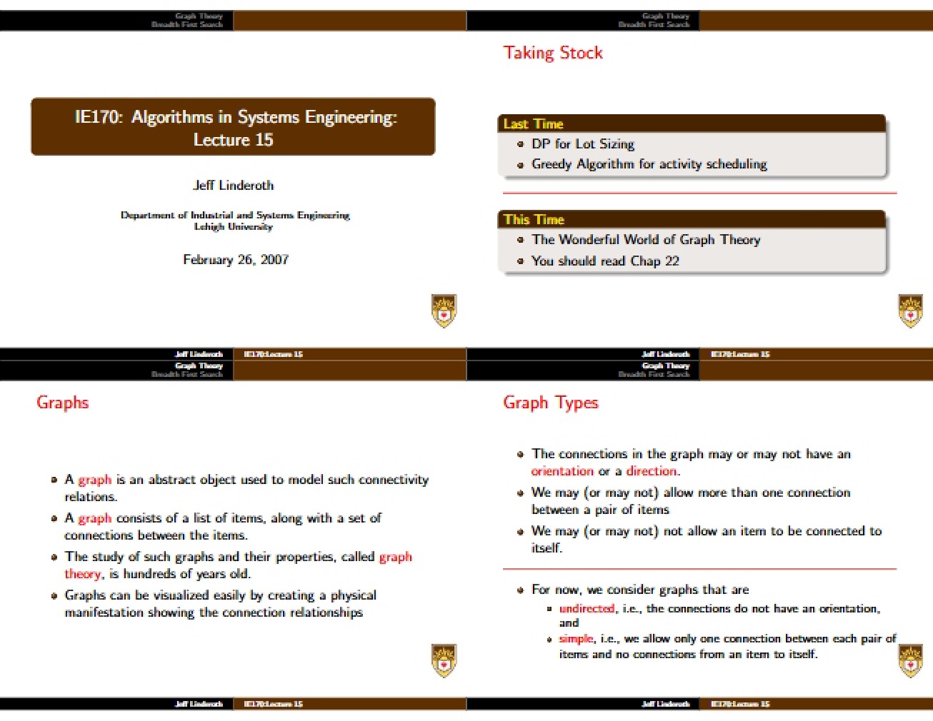 Lecture 15 Class Notes
