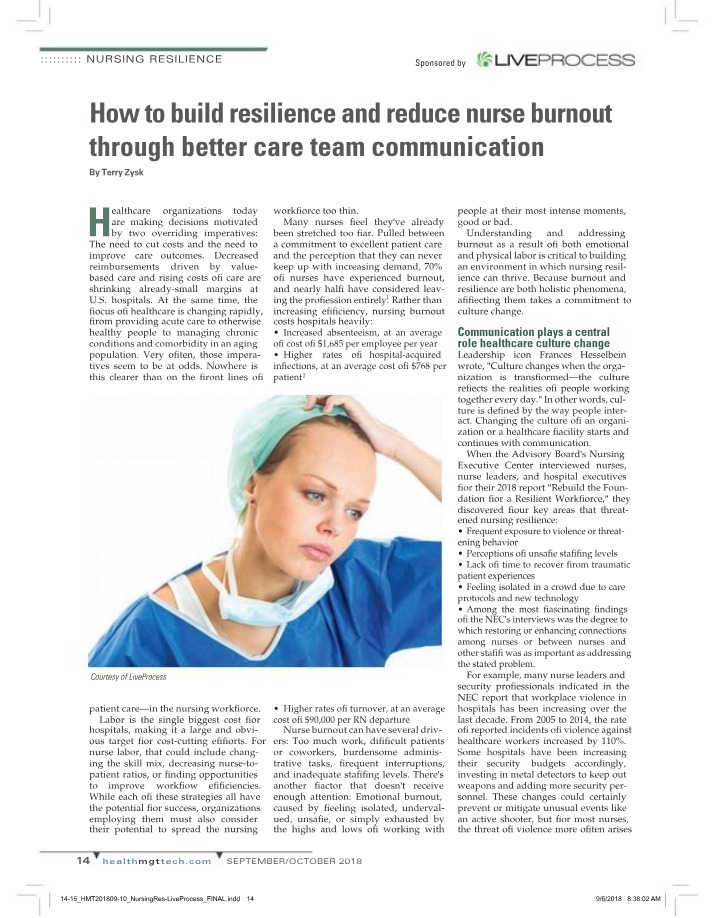 Building Nursing Resilience - Reducing Burnout and Improving Communication