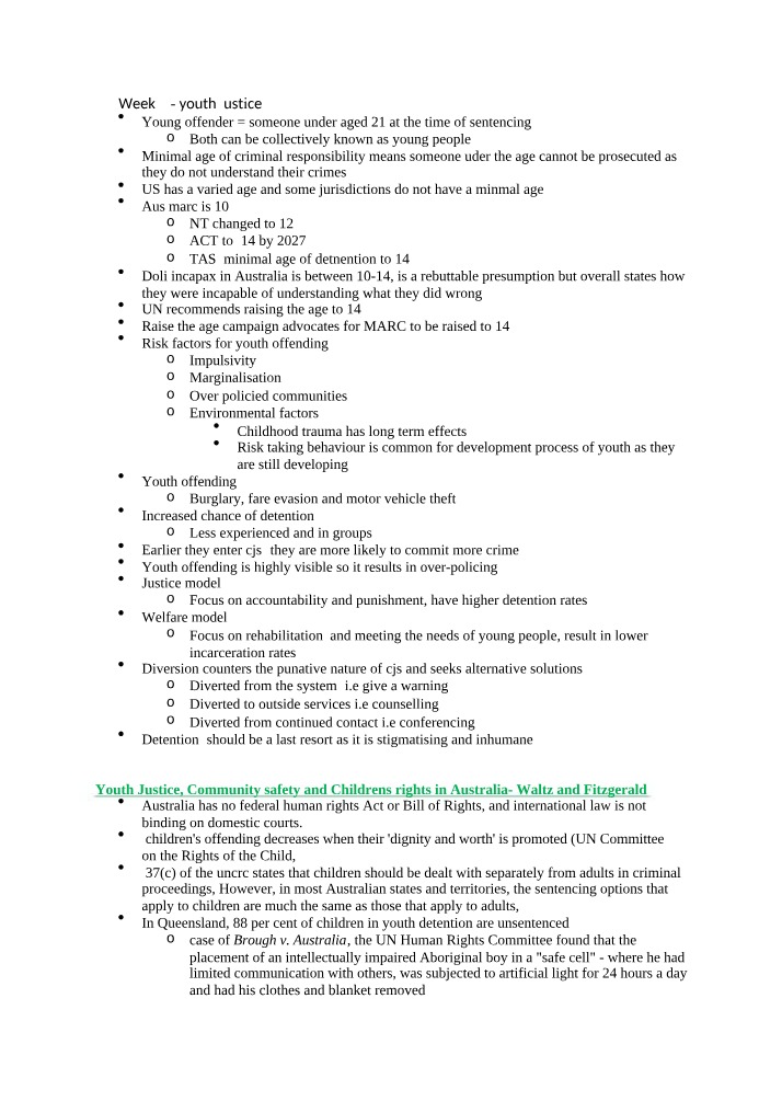 Youth Justice - Week 3