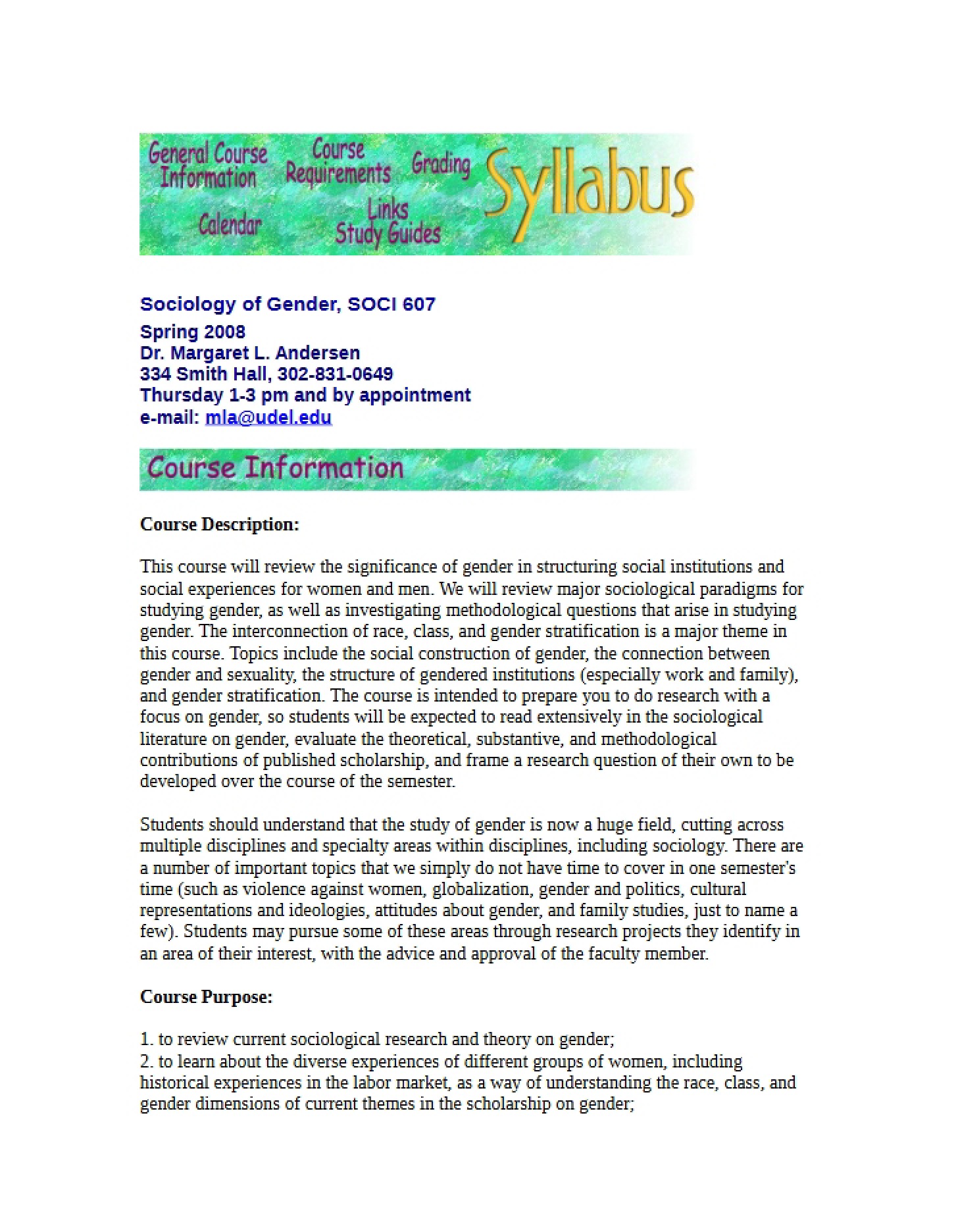 Class Syllabus