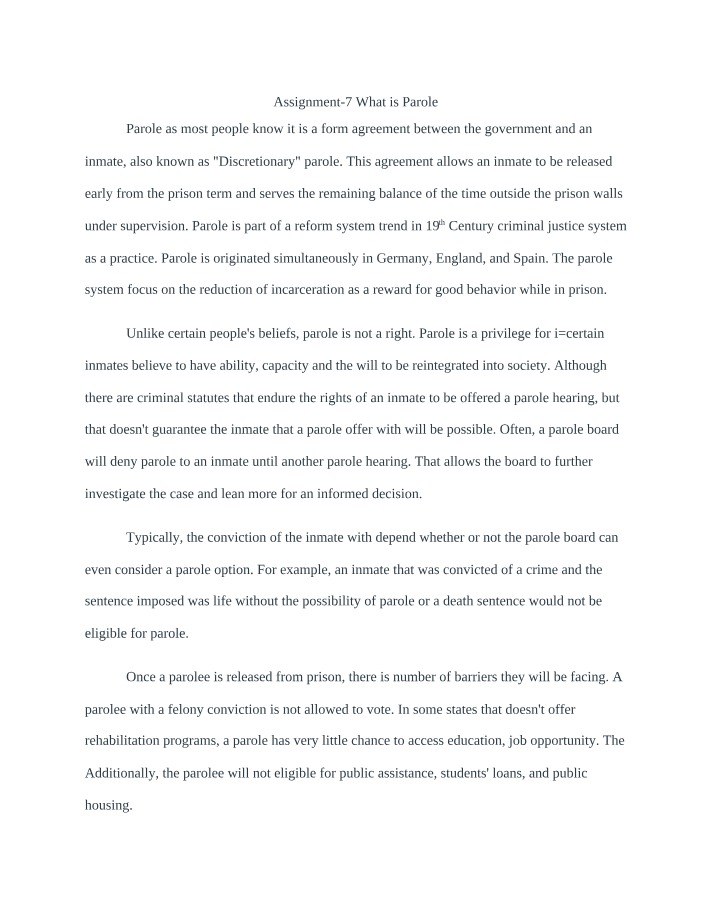 Parole - Assignment 7