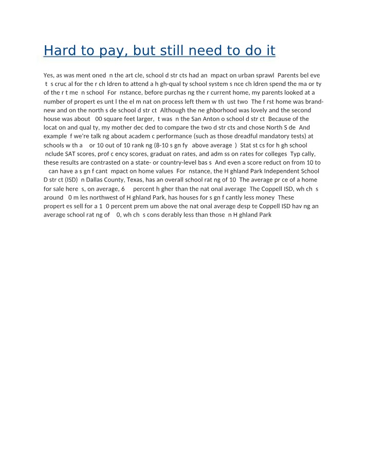 Payment Difficulties and Necessary Tasks
