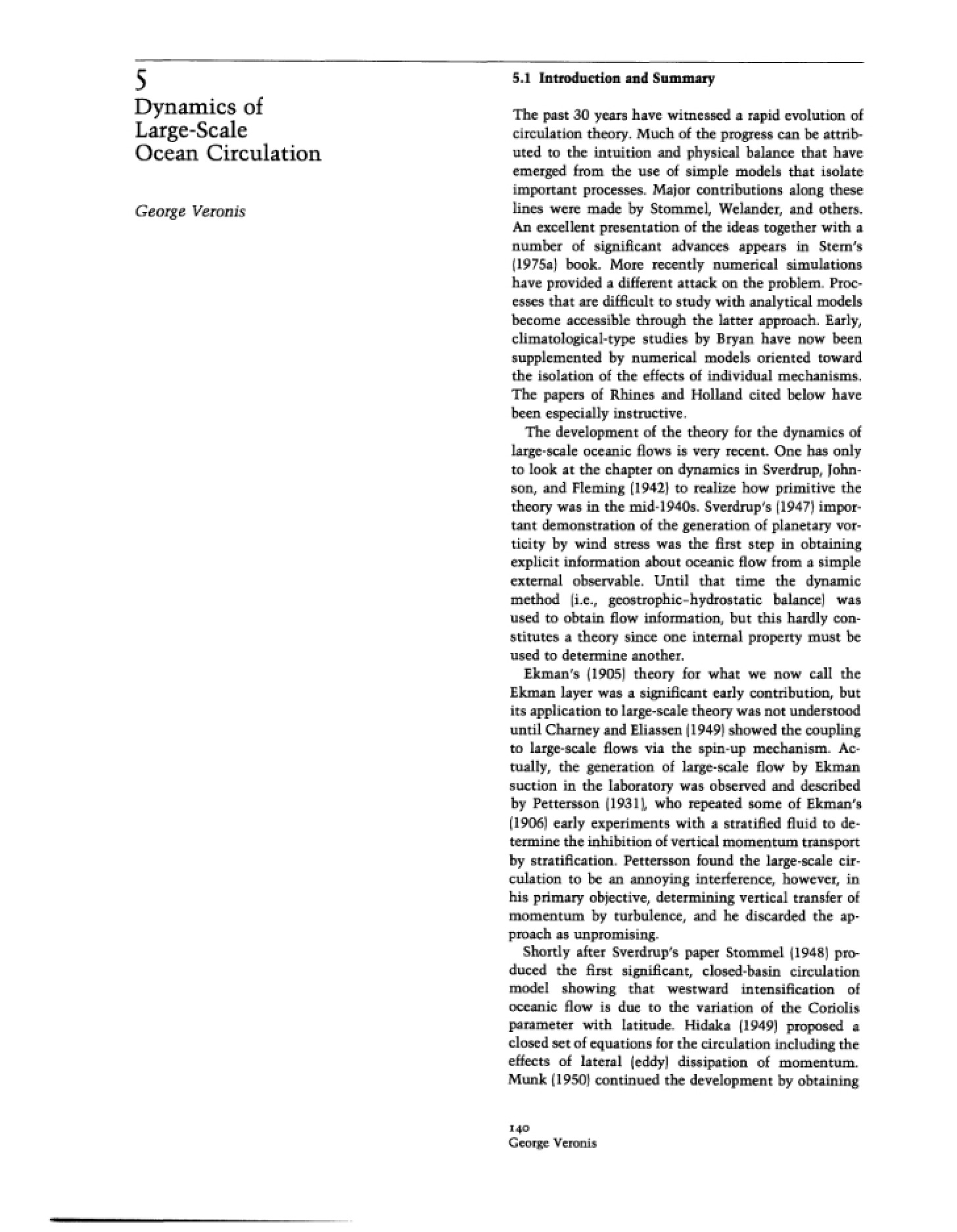 Ocean Circulation Dynamics (Large-Scale)