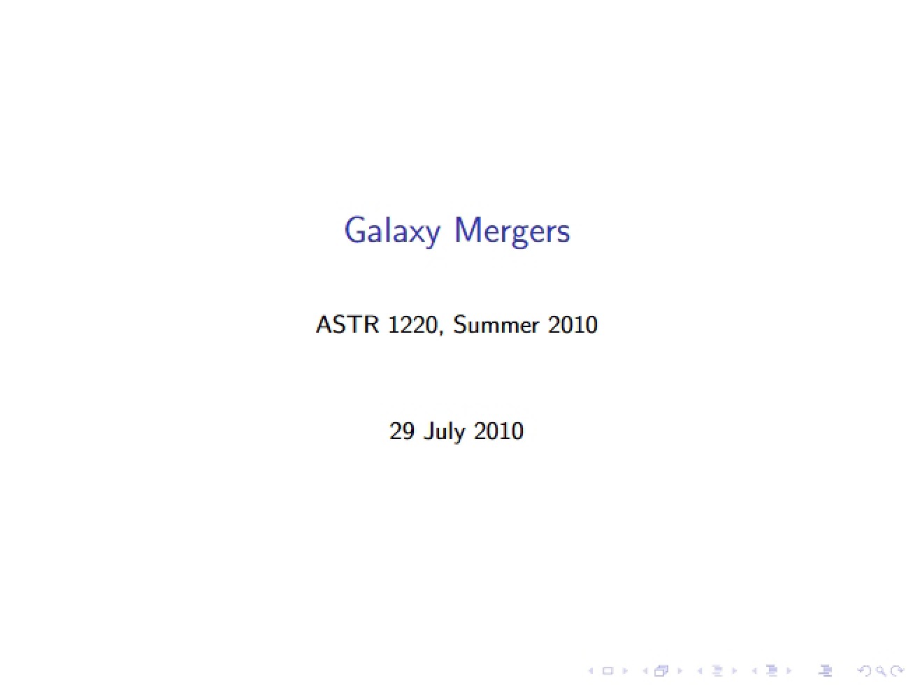 Mergers of Galaxies