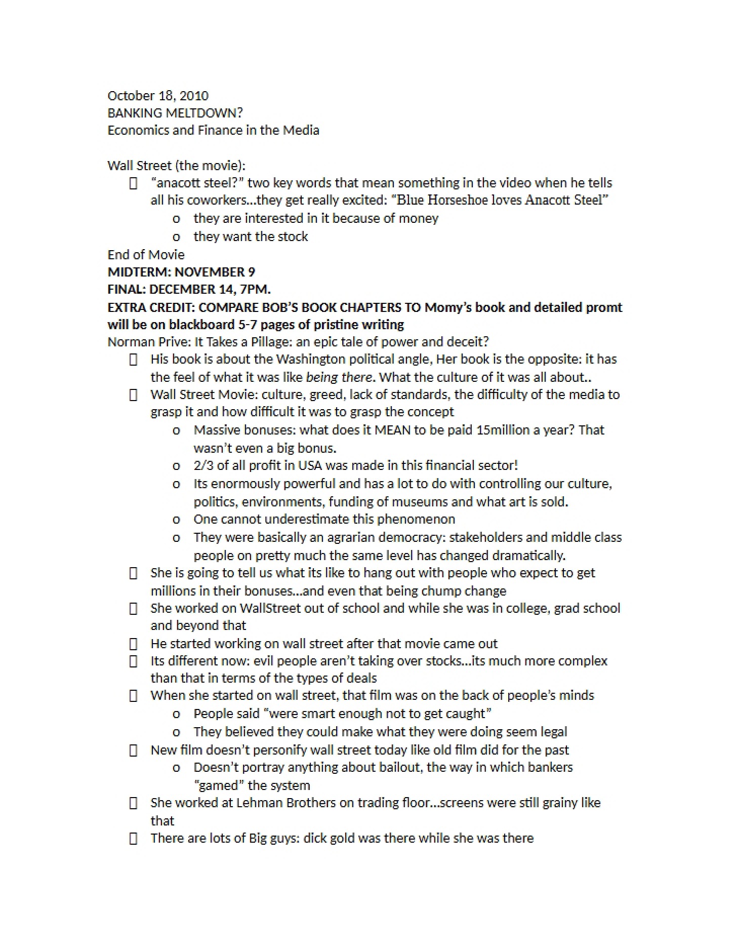 Wall Street Part 1 (COMM 310)