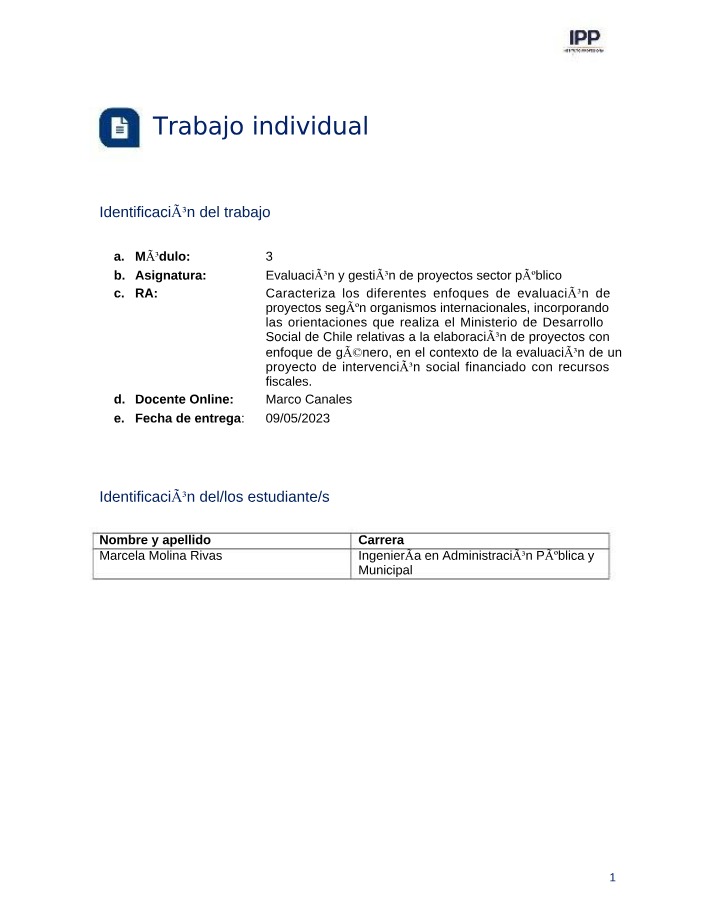 Trabajo individual (Individual Assignment)