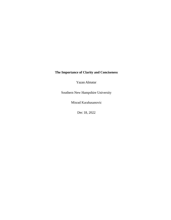 Clarity and Conciseness in Business